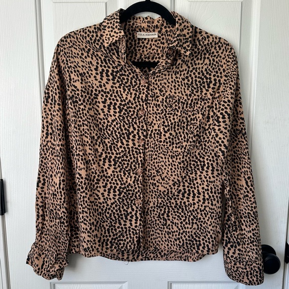 Ulla Johnson Leopard Print Cotton Silk Button Down Shirt. Size 0. - Picture 3 of 8